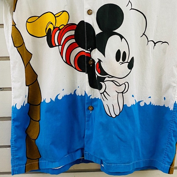 Vintage Mens S Mickey & Co Camp Shirt Mickey Mouse‎ All Over Print Short Sleeve - Picture 2 of 7